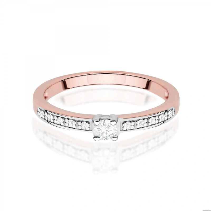 Pierścionek W0288 Diament Laboratoryjny 0,08ct różowe złoto