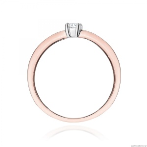 Pierścionek W0288 Diament Laboratoryjny 0,08ct różowe złoto