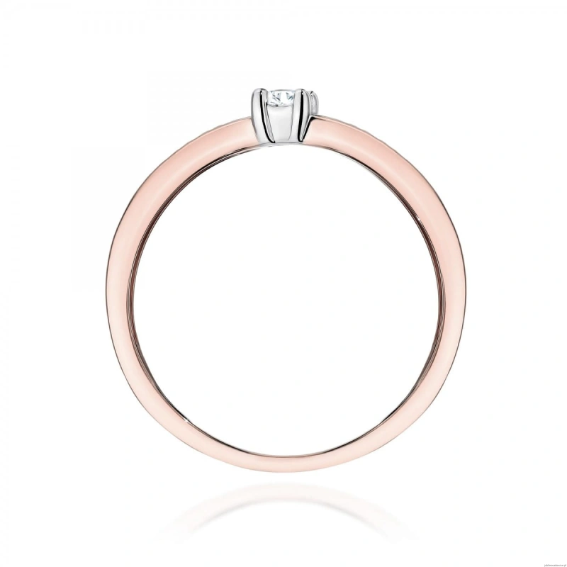 Pierścionek W0288 Diament Laboratoryjny 0,08ct różowe złoto