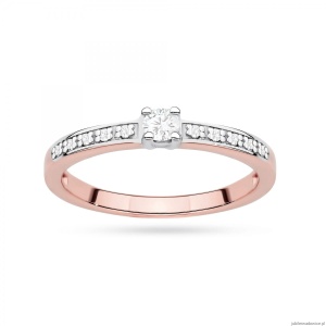 Pierścionek W0288 Diament Laboratoryjny 0,08ct różowe złoto