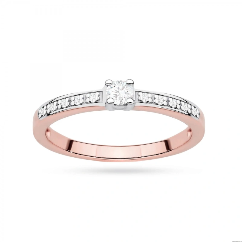 Pierścionek W0288 Diament Laboratoryjny 0,08ct różowe złoto