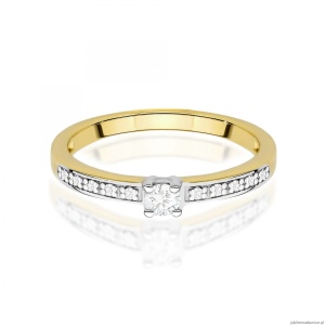 Pierścionek W0288 Diament Laboratoryjny 0,08ct żółte złoto