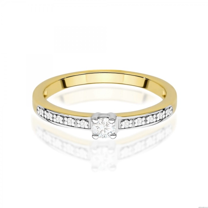 Pierścionek W0288 Diament Laboratoryjny 0,08ct żółte złoto