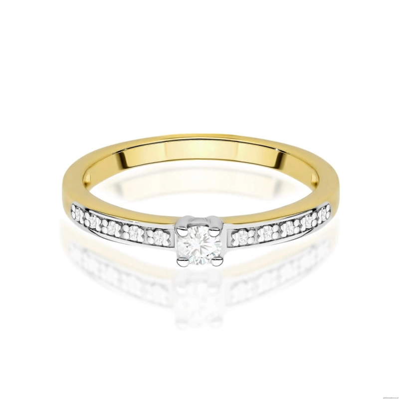 Pierścionek W0288 Diament Laboratoryjny 0,08ct żółte złoto