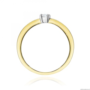 Pierścionek W0288 Diament Laboratoryjny 0,08ct żółte złoto