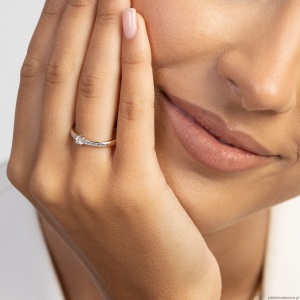 Pierścionek W0288 Diament Laboratoryjny 0,08ct żółte złoto
