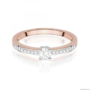 Pierścionek W0288 Diament Laboratoryjny 0,20ct różowe złoto