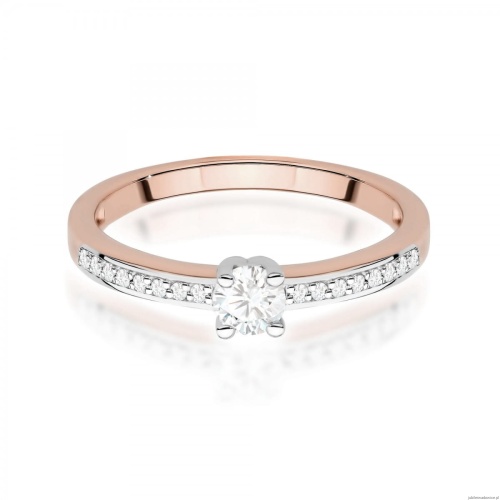 Pierścionek W0288 Diament Laboratoryjny 0,20ct różowe złoto
