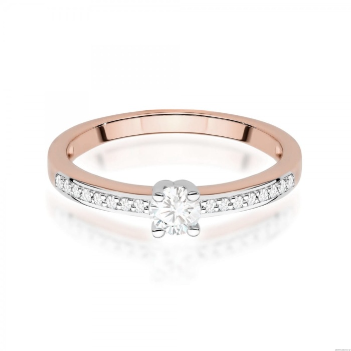 Pierścionek W0288 Diament Laboratoryjny 0,20ct różowe złoto