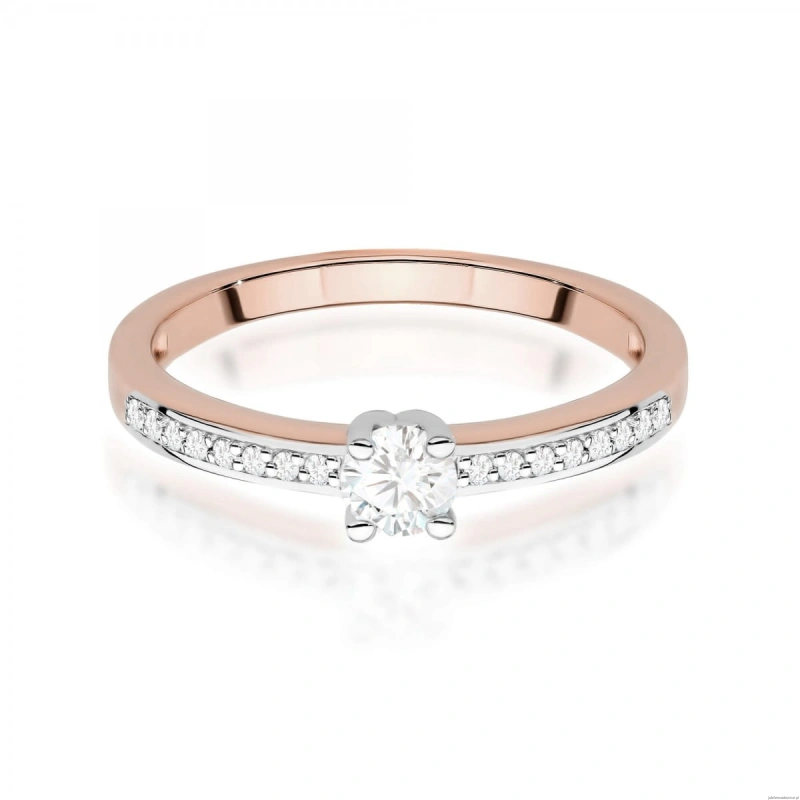 Pierścionek W0288 Diament Laboratoryjny 0,20ct różowe złoto