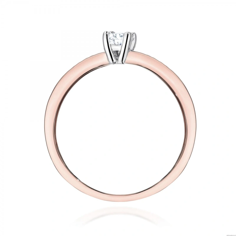 Pierścionek W0288 Diament Laboratoryjny 0,20ct różowe złoto
