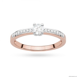 Pierścionek W0288 Diament Laboratoryjny 0,20ct różowe złoto