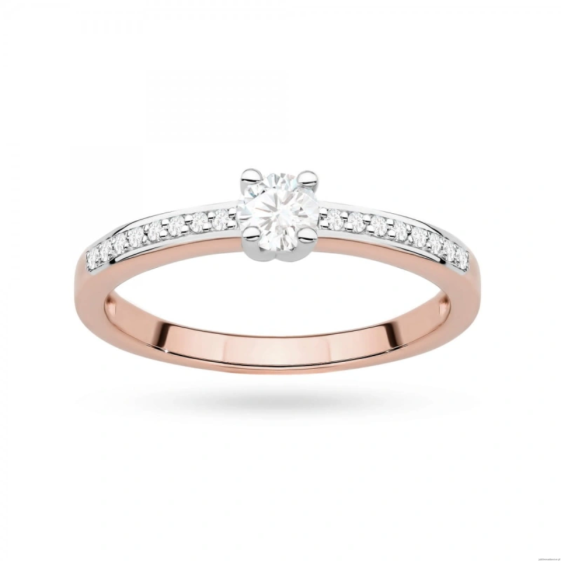 Pierścionek W0288 Diament Laboratoryjny 0,20ct różowe złoto