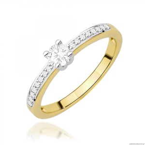 Pierścionek W0288 Diament Laboratoryjny 0,20ct żółte złoto