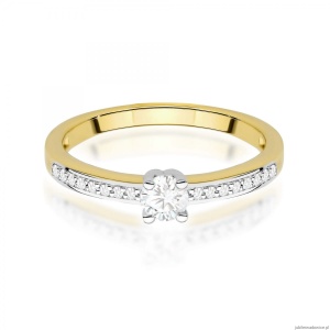 Pierścionek W0288 Diament Laboratoryjny 0,20ct żółte złoto