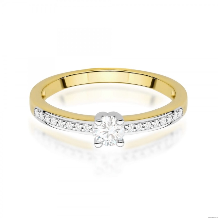 Pierścionek W0288 Diament Laboratoryjny 0,20ct żółte złoto