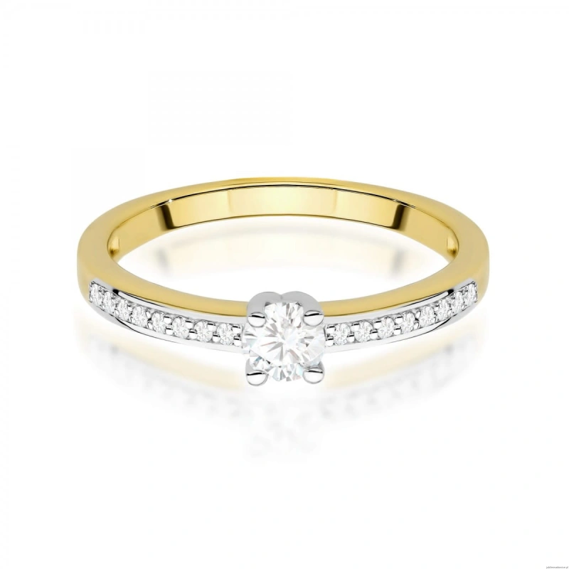 Pierścionek W0288 Diament Laboratoryjny 0,20ct żółte złoto