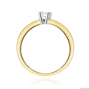 Pierścionek W0288 Diament Laboratoryjny 0,20ct żółte złoto
