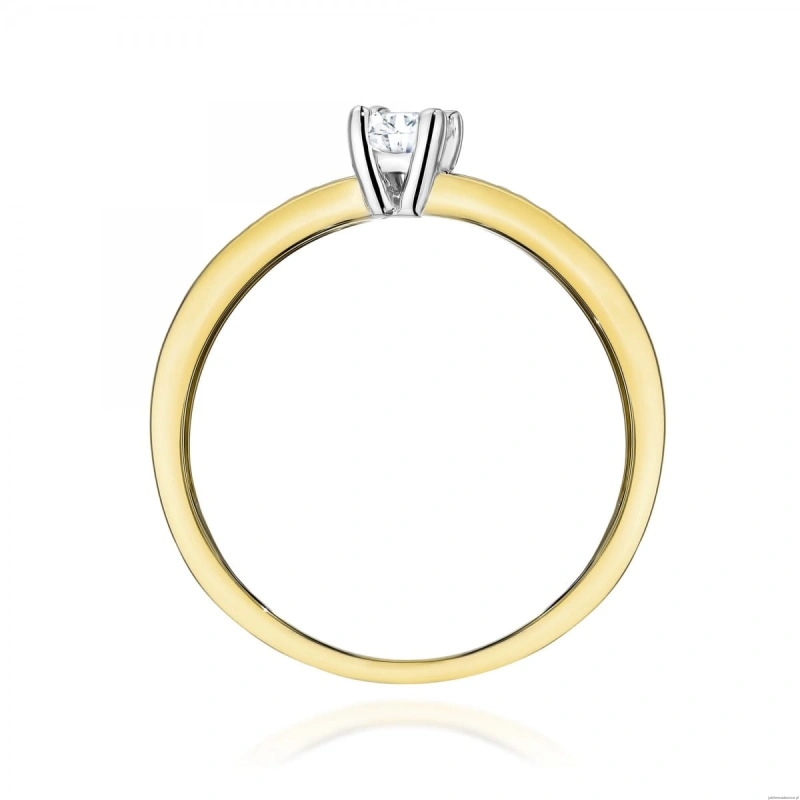 Pierścionek W0288 Diament Laboratoryjny 0,20ct żółte złoto