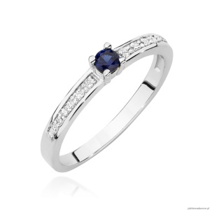 Pierścionek W0288 Szafir 0,15ct białe złoto