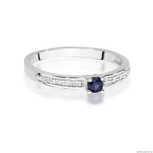 Pierścionek W0288 Szafir 0,15ct białe złoto