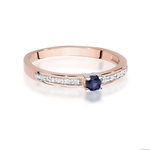 Pierścionek W0288 Szafir 0,15ct różowe złoto