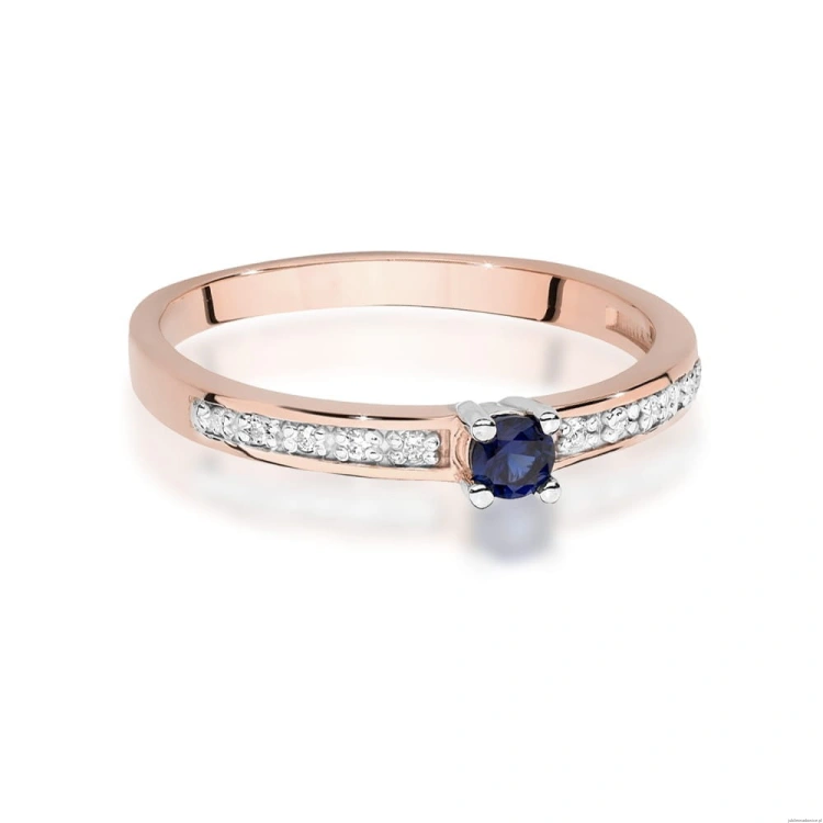 Pierścionek W0288 Szafir 0,15ct różowe złoto