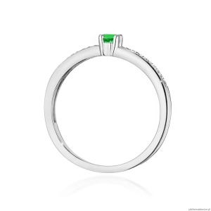 Pierścionek W0288 Szmaragd 0,15ct białe złoto
