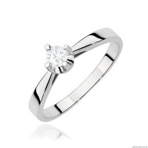 Pierścionek W0293 Diament Laboratoryjny 0,20ct białe złoto