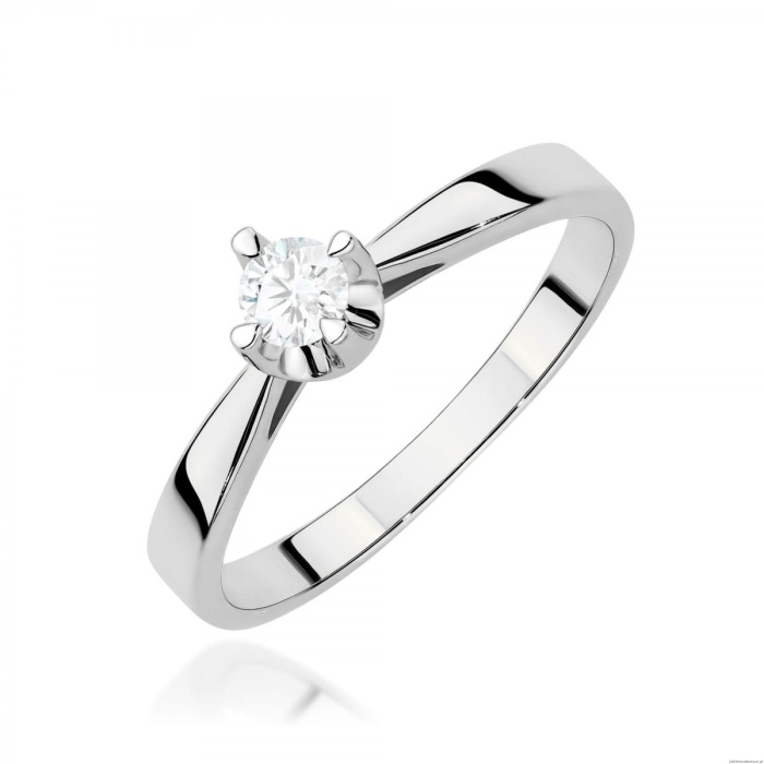 Pierścionek W0293 Diament Laboratoryjny 0,20ct białe złoto