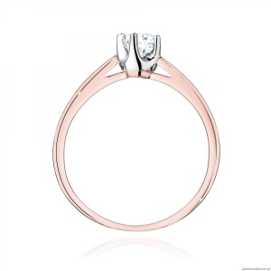 Pierścionek W0293 Diament Laboratoryjny 0,20ct różowe złoto