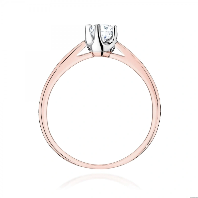 Pierścionek W0293 Diament Laboratoryjny 0,20ct różowe złoto