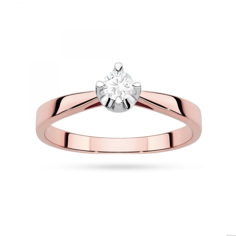 Pierścionek W0293 Diament Laboratoryjny 0,20ct różowe złoto
