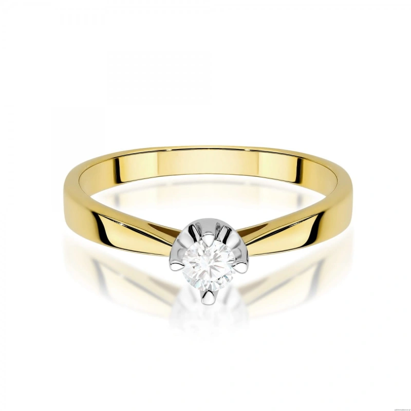 Pierścionek W0293 Diament Laboratoryjny 0,20ct żółte złoto
