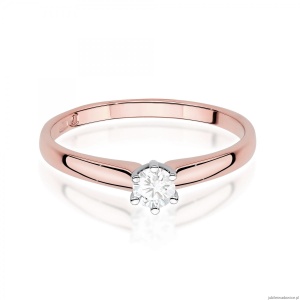 Pierścionek W0317 Diament Laboratoryjny 0,20ct różowe złoto