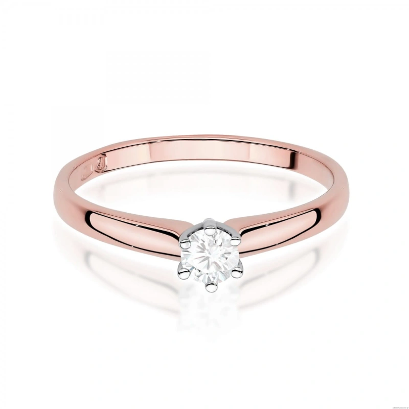 Pierścionek W0317 Diament Laboratoryjny 0,20ct różowe złoto