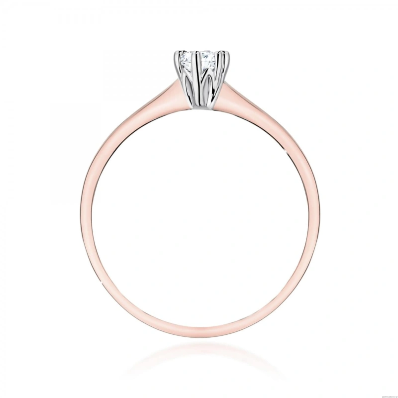 Pierścionek W0317 Diament Laboratoryjny 0,20ct różowe złoto
