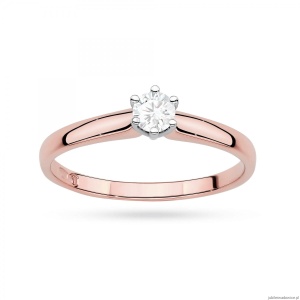 Pierścionek W0317 Diament Laboratoryjny 0,20ct różowe złoto