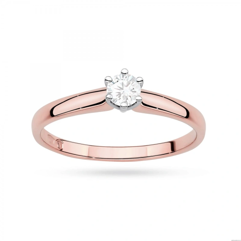 Pierścionek W0317 Diament Laboratoryjny 0,20ct różowe złoto