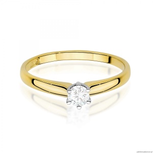 Pierścionek W0317 Diament Laboratoryjny 0,20ct żółte złoto