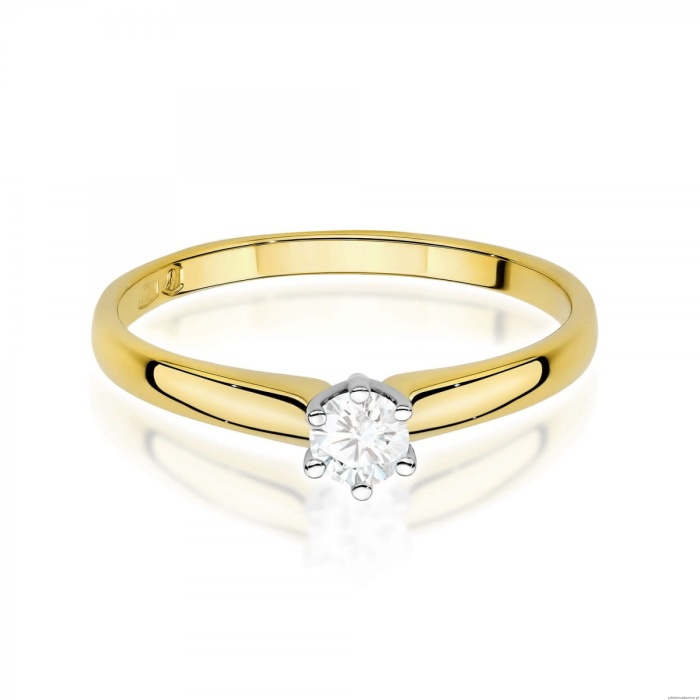 Pierścionek W0317 Diament Laboratoryjny 0,20ct żółte złoto