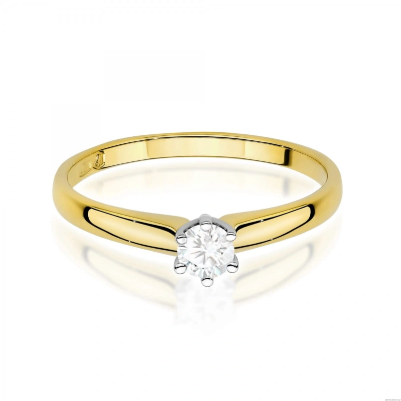Pierścionek W0317 Diament Laboratoryjny 0,20ct żółte złoto