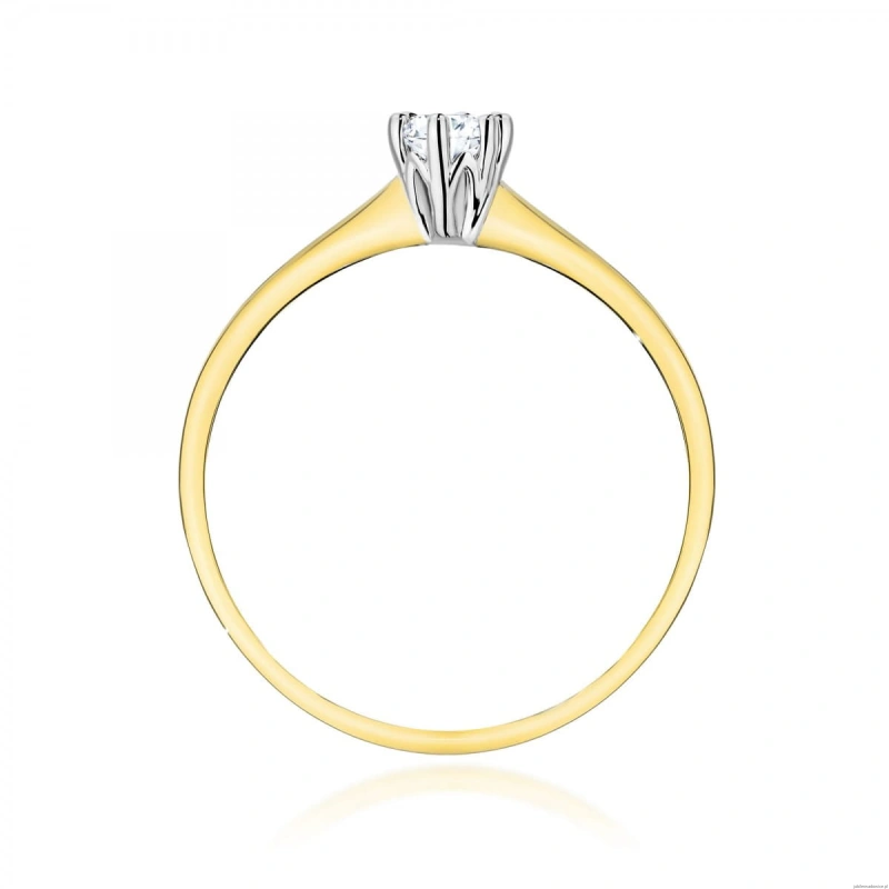 Pierścionek W0317 Diament Laboratoryjny 0,20ct żółte złoto