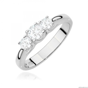 Pierścionek W0344 Diament Laboratoryjny 0,25ct białe złoto