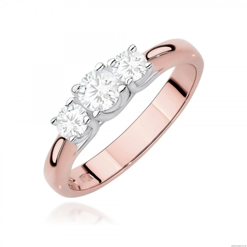 Pierścionek W0344 Diament Laboratoryjny 0,25ct różowe złoto