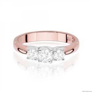 Pierścionek W0344 Diament Laboratoryjny 0,25ct różowe złoto