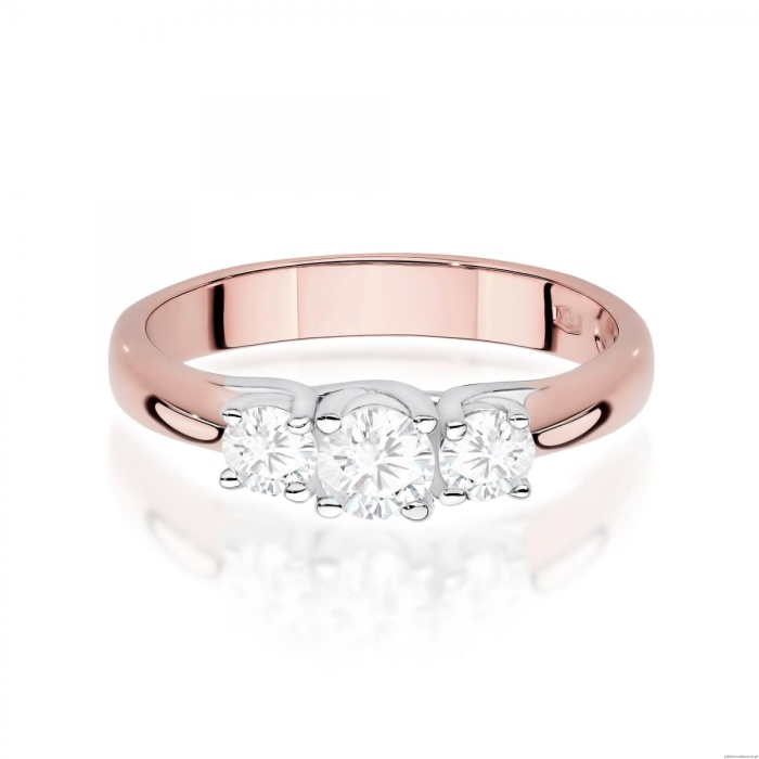 Pierścionek W0344 Diament Laboratoryjny 0,25ct różowe złoto