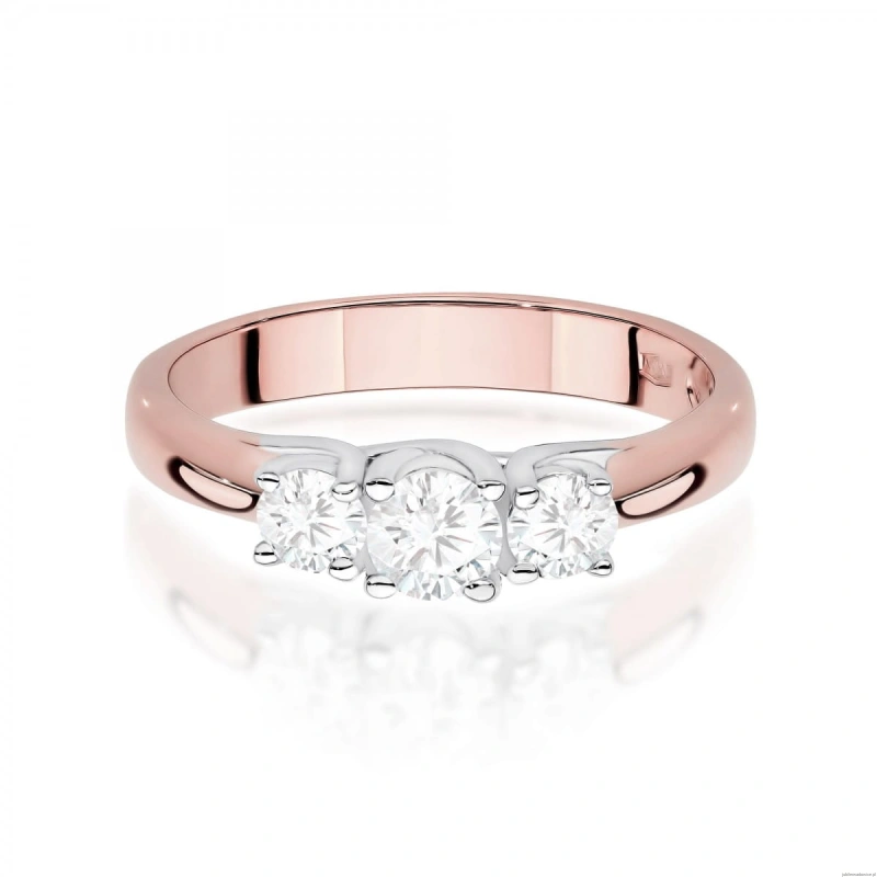 Pierścionek W0344 Diament Laboratoryjny 0,25ct różowe złoto