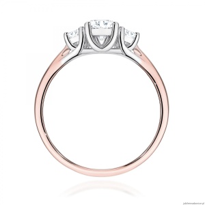 Pierścionek W0344 Diament Laboratoryjny 0,25ct różowe złoto