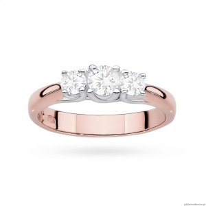 Pierścionek W0344 Diament Laboratoryjny 0,25ct różowe złoto